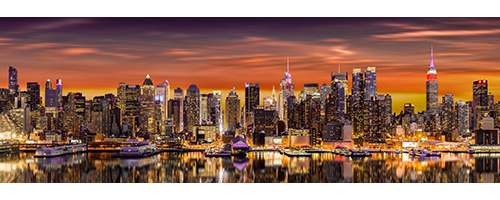 Acrylglasbild New York Dämmerung
