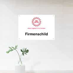 Firmenschild drucken – Acrylglas, Aluverbund oder Forex